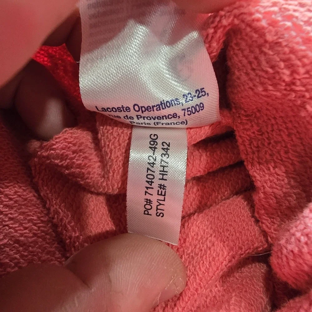 Lacoste Sweatpants Mens Medium Pink LIVE AOP Terry Cloth Fleece Jogger Lounge